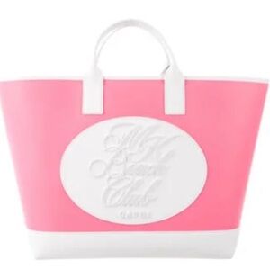 Michael Kors Collection Pink Tote with White Accents